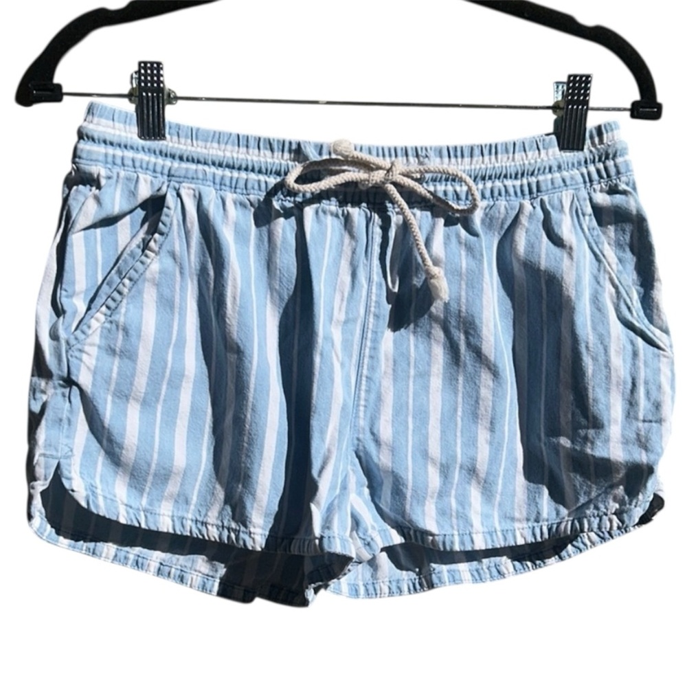 Aerie 100% Cotton Blue Striped Women's Shorts Small